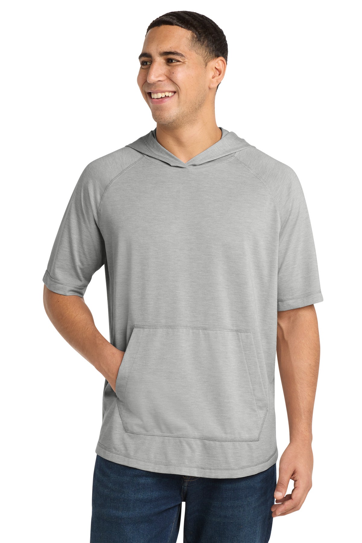 Sport-Tek PosiCharge Tri-Blend Wicking Short Sleeve Hoodie ST404